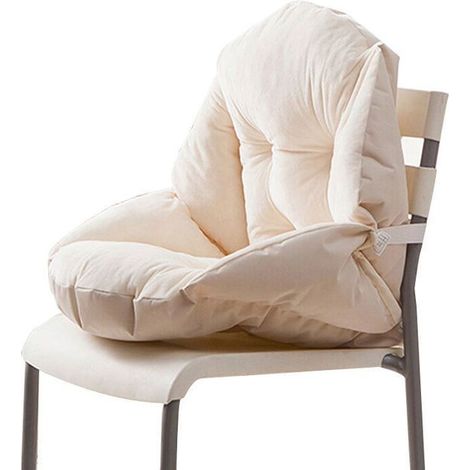 Coussin de Chaise avec Dossier,Beige Rehausseur de Chaise Doux avec Dossier en Forme Coquille Peluche,Épaissir Coussin de Chaise (1/5)
