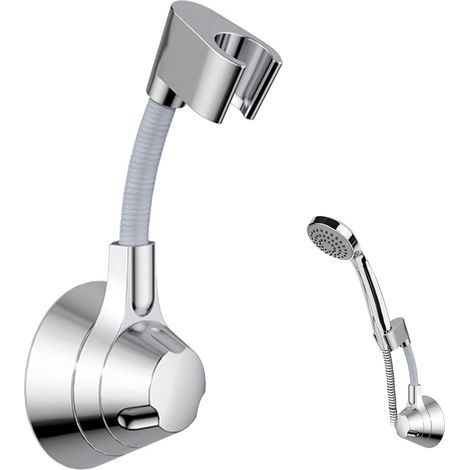 Soporte para cabezal de ducha de mano, sin necesidad de taladrar, soporte adhesivo ajustable 360°, soporte universal para cabezales de ducha y duchas de mano