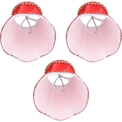 Beyamis Lot de 3 abat-jour en tissu E14, à clipser, style moderne, pour lampes murales, bougies et lustres, rouge. (1/5)