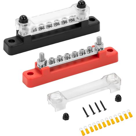 Bloc de Distribution D'alimentation 12V-48V DC Barres de Distribution D'énergie BusBar 150A avec 6 x M4 Boulons de Borne pour Voitur (1/5)