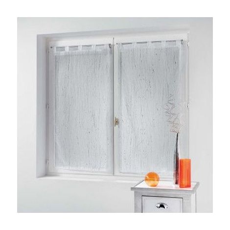 Paire droite passants 2 x 45 x 160 cm voile sable applique filiane Blanc