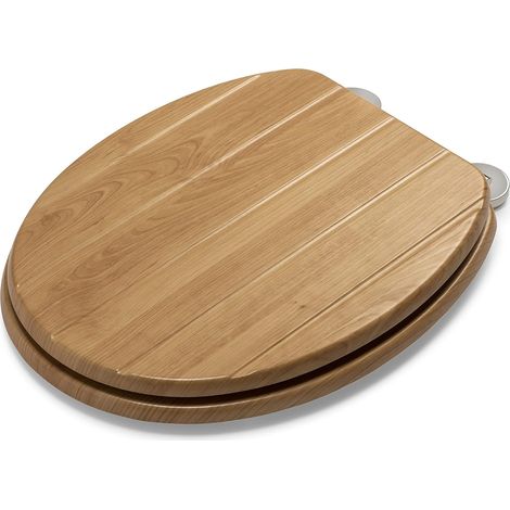 Croydex Oak Effect Toilet Seat Tongue And Groove Effect - Tramonti (1/5)