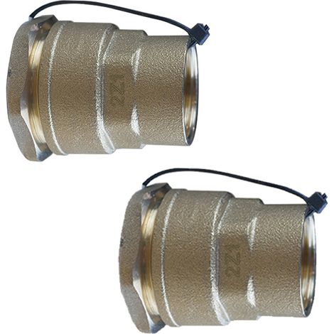Lot de 2 Manchons laiton droit PEHD Ø25 Femelle 3/4" (20/27) - ACS 16 Bars - Arco (1/4)