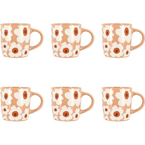 Lot de 6 mugs en grès 34cl, MARGUERITE (1/2)