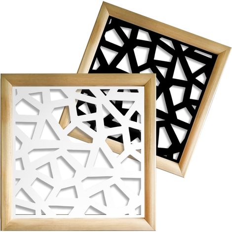 SEGMENTI - Moduli Decorativi in Legno e PVC - Colore: bianco - Misura: 48x48 cm (1/4)
