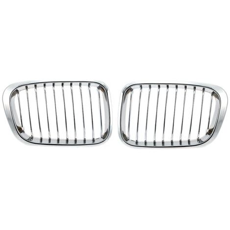 2X Chrom Front Hood Niere Grill für 1998-2001 E46 320I 323I 325I 328I 330I 4-Tür Limousine (1/5)