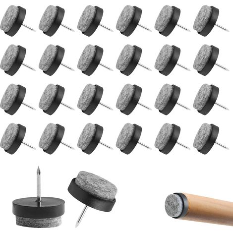 50 pezzi di feltrini da inchiodare - Ø 22 mm (nero) - Cuscinetti professionali per mobili/Cuscinetti per sedie in feltro da inchiodare per proteggere tavoli e sedie (1/5)