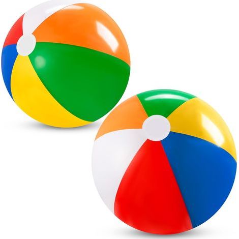 2er-Pack 20"-Wasserbälle – Poolspielzeug, großer aufblasbarer Wasserball, Wasserspiele fürs Schwimmbad, klassischer Strandball in Regenbogenfarben