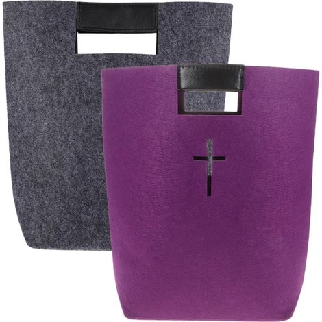 Sacs à provisions en feutre KICHOUSE lot de 2 pour femmes , réutilisables la Bible , grande capacité (1/5)
