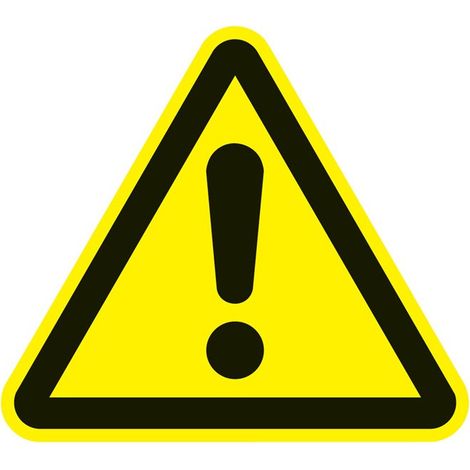 Segnale di avvertimento ASR A1.3 / DIN EN ISO 7010 200 mm di avvertimento di un punto di pericolo pellicola