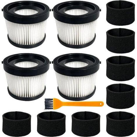 Paquete de 4 filtros HEPA DCV5011H compatibles con la aspiradora de mano inalámbrica DEWALT DCV501HB, con 8 filtros de espuma y 1 cepillo. (1/4)