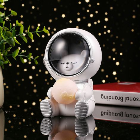 Lampe de table LED astronaute animal, veilleuse décorative résine ours astronaute (1/5)