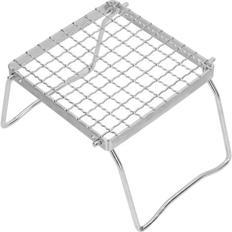 Grille de camp avec pieds pliables en acier inoxydable 304, grille portable ultralégère pour feu de camp, randonnée et pique-nique (1/5)