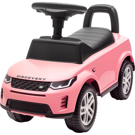 Voiture électrique Land Rover avec rangement pliable ose pour salon sous licence officielle enfants mois rangement, klaxon bruits moteur Rose (1/5)