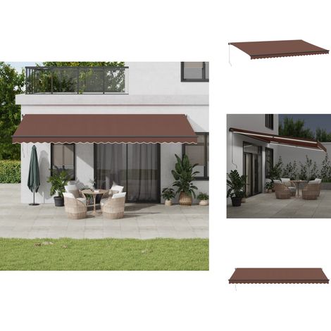 Markise Manuell mit LEDs Braun 600x300 cm - Markise - Gartendekoration - Sonnenschutz - Outdoor Möbel - Terrassenzubehör (1/5)