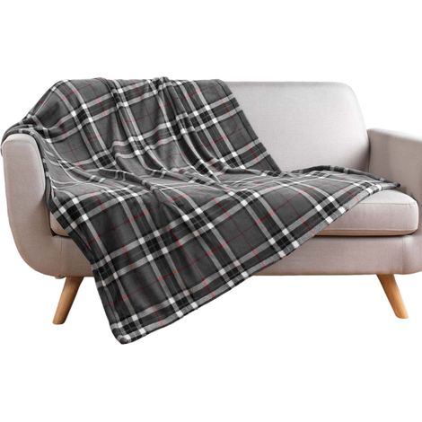 Plaid flanelle + poche pour pieds 125 x 150 cm Scottish (1/4)