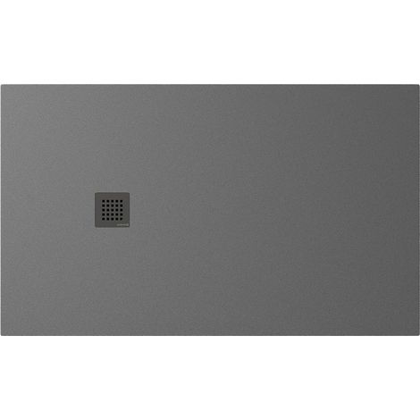 Receveur de douche en marbre coulé TRENECA 150x90cm, découpable selon vos demandes, gris mat (1/4)