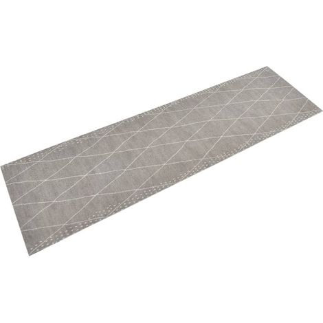 Tapis de cuisine lavable, motif losanges, 45 x 150 cm, velours (1/5)