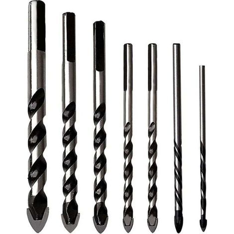 Lot de 7 Forets Multi-Matériaux en Carbure de Tungstène pour Porcelaine Céramique Béton Brique Verre Miroir Maçonnerie Plastique Bois (3–12 mm) (1/5)