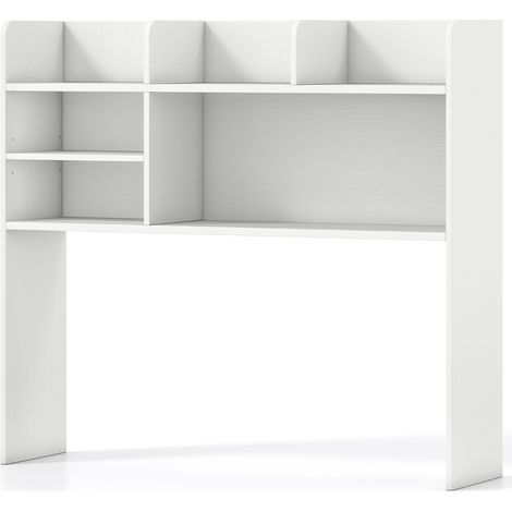 Organizzatore da banco con 6 ripiani da scrivania a 3 livelli per computer, Scaffale da scrivania da toilette Bianco (1/4)