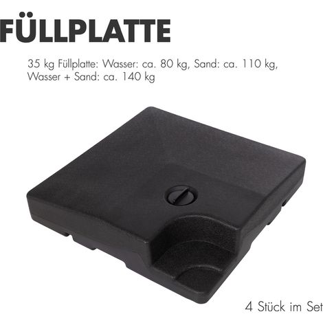 Doppler Füllplatte 35 L für Standkreuz 4er Set Beschwerplatte je 52 x 52 cm befüllbar 85499BP35