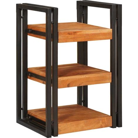 Maison Exclusive - Table de chevet Marron et Noir Bois d'acacia massif (1/5)