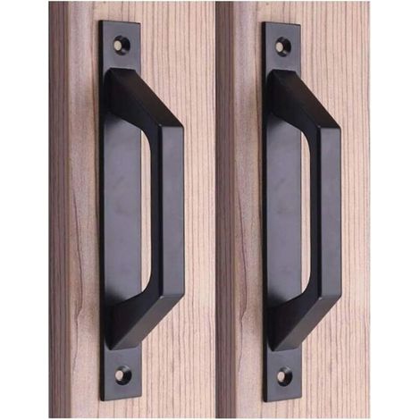 Poignée en bois 19.6cm de traction de porte de porte de grange de poignée de porte de porte coulissante en acier au carbone-Fei Yu