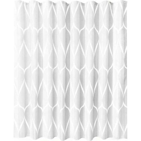 Rideau de douche à motifs géométriques avec anneaux, imperméable, convient aux baignoires et salles de douche - 180180 cm (gris)