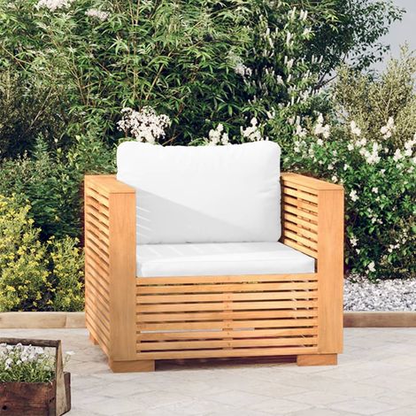 Teenpull – Gartensessel mit Creme Kissen Massivholz Teak (1/5)