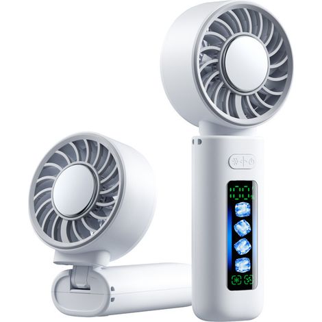 Tragbarer Turbo-Ventilator 3000 mAh, USB-aufladbar, 3-in-1 Mini-Ventilator mit LED-Anzeige und 4 Geschwindigkeitsstufen für Camping, Reisen, Büro und Zuhause [NX] (1/5)