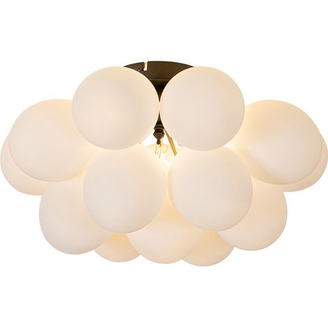 Qazqa – Plafonnier LED dimmable 4 lumières G9 – Ø 40 cm – Blanc – Éclairage intérieur – Compatible Zigbee – Luminosité variable