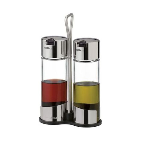 Ensemble de vinaigre d'huile club line compose' de 2 doseurs en acier inoxydable (1/2)