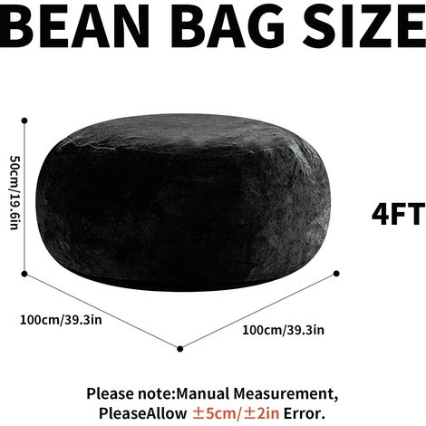 4FT Sitzsack adulte, pouf fauteuil moelleux et confortable pour salon, chambre, balcon, lecture et détente (1/5)