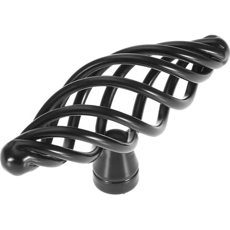Poignée de porte de meuble en fer noir mat, style cage à oiseaux, style simple (3-0) (1/5)