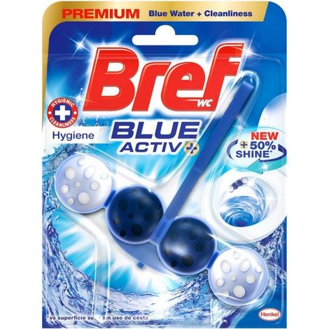 Bref Blue Corbeille de toilette Activ Floral (2 pièces), nettoyant de salle de bain pour des toilettes toujours propres et fraîches, nettoyant de salle de bain de avec formule anti-calcaire qui élimin