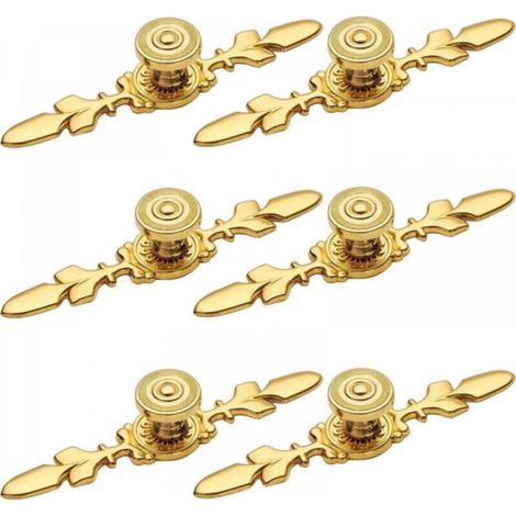 Poignées de meubles dorées, lot de 6, poignées de meubles, poignées de porte, poignées de porte de cuisine, poignées de meubles vintage (1/5)