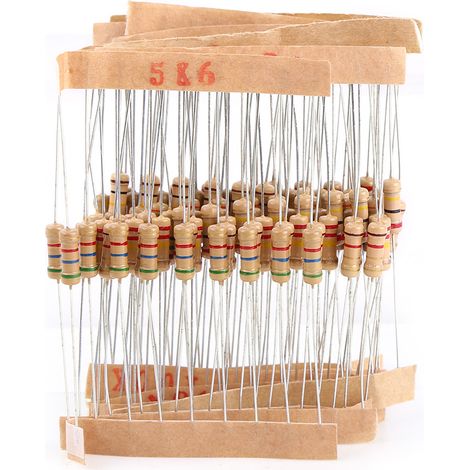 Sortiment von 1000 Kohleschichtwiderständen, 1/2 W, 1-10 MΩ, elektronische Bauteile (1/5)