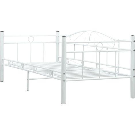 Maison Exclusive - Tagesbett-Rahmen Weiß Metall 90×200 cm (1/5)