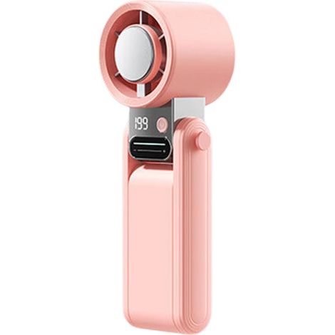 Este potente ventilador portátil con función de refrigeración es ideal para viajes, acampadas y actividades al aire libre. (rosa) (1/5)
