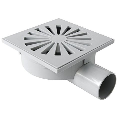 First Plast CHABS15G Chiusino Sifonato in ABS, Grigio, 150x150 mm (1/4)