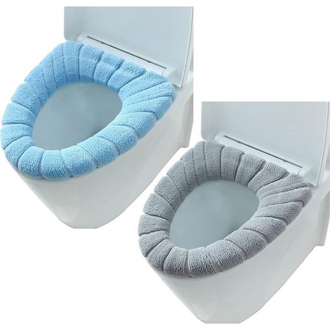 Copriwater in peluche, copriwater lavabile, copriwater in peluche a 2 pezzi con elastico, copriwater per bagno, morbido e caldo (1/5)