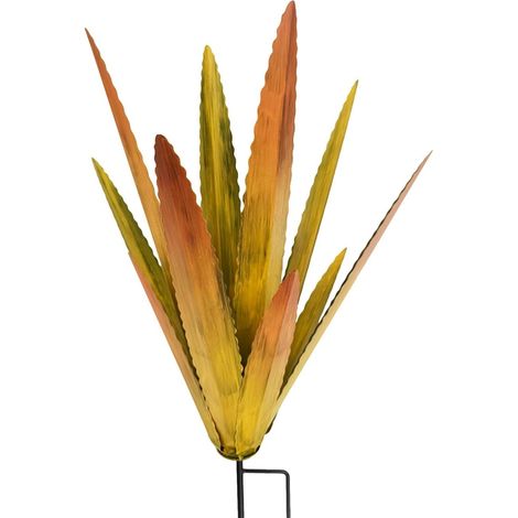 Tequila Sculpture Rustique en métal d'agave DIY décoration jardin, statue extérieure, ornement maison, figurine jardin jaune (1/5)
