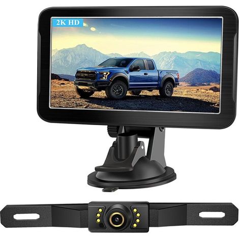 Sistema de cámara de marcha atrás 2K para coche, cámara de visión trasera gran angular de 150°, monitor para coche, calidad de imagen nítida. (1/2)
