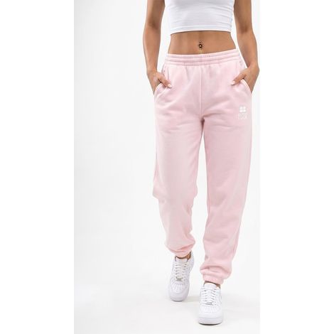 Pantalones deportivos rosas para mujer con logo estampado GOOD LUCK, talla L (1/5)