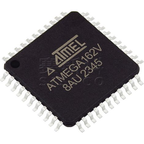 Electronic components, chips and electronic parts ATMEGA162V-8AU and ATMEGA168-20AU, 5 units of each.