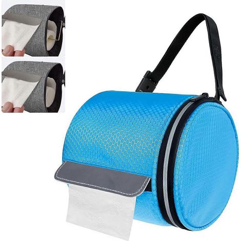 Porte-papier toilette à suspendre au-dessus du réservoir, en acier inoxydable, avec compartiment intégré pour une organisation optimale de la salle de bain (blanc). (1/5)