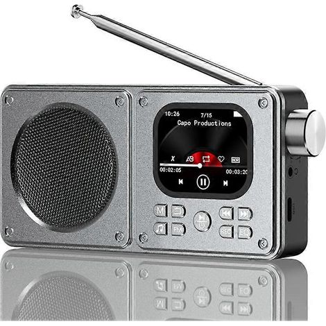 Sans Fil Bluetooth 5.4 Enceintes 87.5-108MHz Radio FM Radio MP3 Lecteur de Musique Supporte Écouteur TF Horloge (1/5)