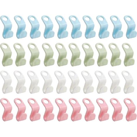 40 Stück Kleiderbügel-Verbindungshaken, Schrank-Organizer, platzsparende Clips