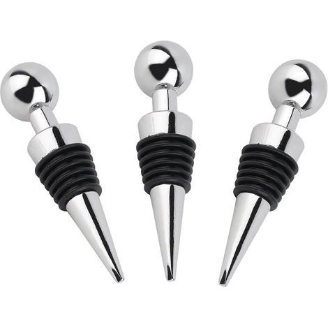 Wine stoppers, set of 3 stoppers for red wine, champagne and beer bottles. - AquaForge (1/5)