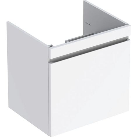 Mueble bajo lavabo para mueble Geberit Renova Plan, con un cajón y un cajón inglés: Ancho 58.8cm, Alto 58.5cm, Fondo 47.3cm, Blanco / Lacado alto brillo